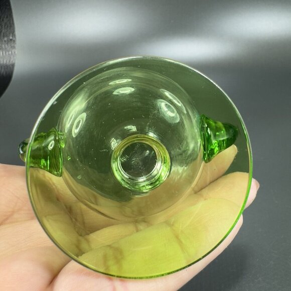 1980s Venetian Glass Small Vase With Applied Handles Toothpick Holder Italian - Picture 4 of 9